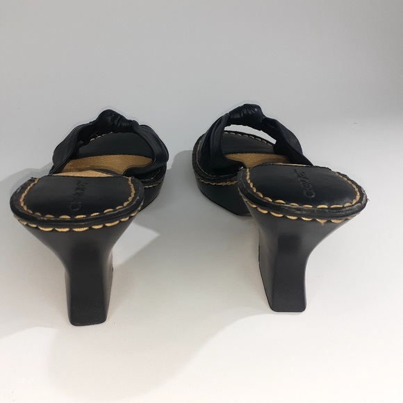 Women's Black  Leather Slip On  Open Toe by Cherokee  Size 10. - Picture 10 of 12